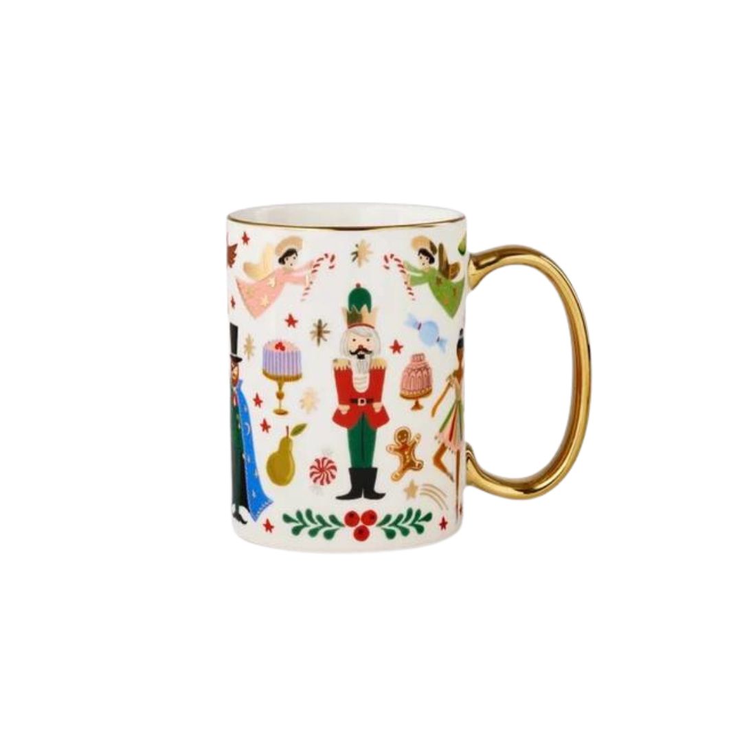 Pink Flower Nutcracker Aesthetic Mug, Purple Christmas Mug, Trendy