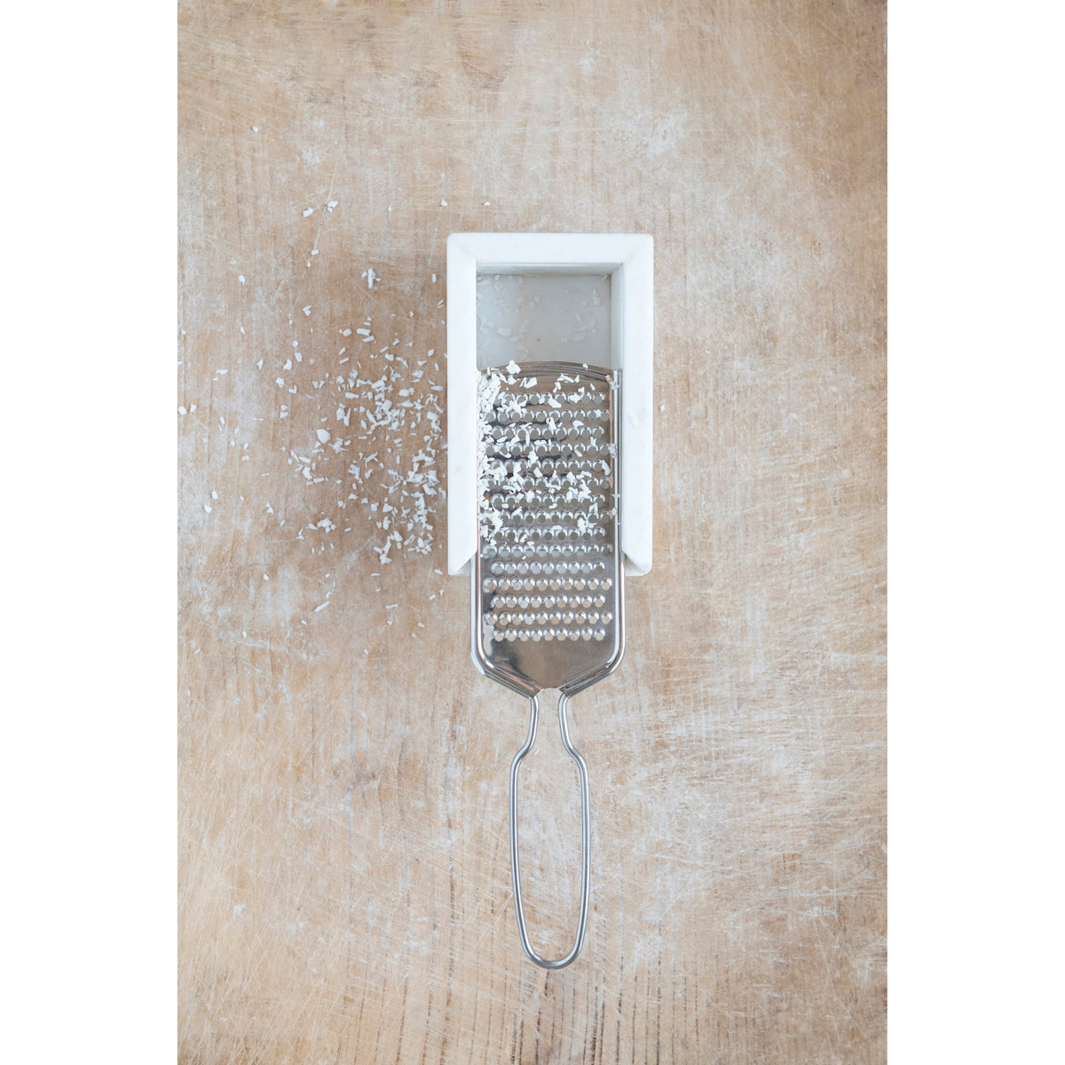 Marble & Stainless Cheese Grater – Pink Antlers