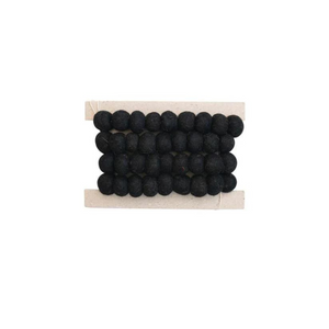 Black Wool Ball Garland