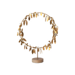 Bead Wreath on Stand with Leaves and Berries