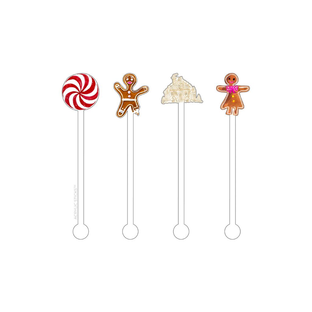 Gingerbread Christmas Holiday Reusable Straws