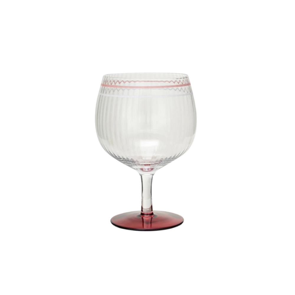 Fluted Stripe Wine Glass