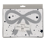 Silver Glitter Bow Banner