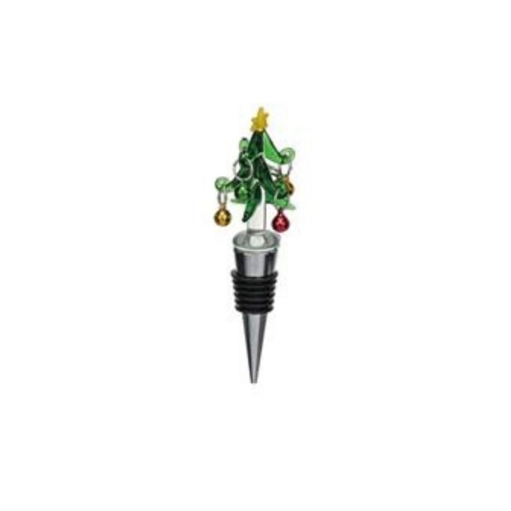 Glass Holiday Wine Stopper