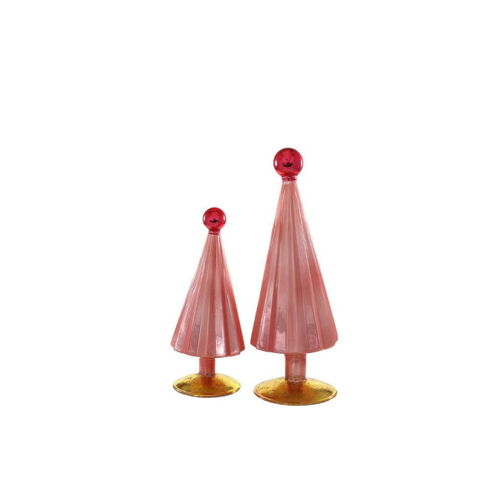 Small Pleated Pink / Red Tree Set