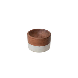 Marble & Acacia Wood Pinch Pot