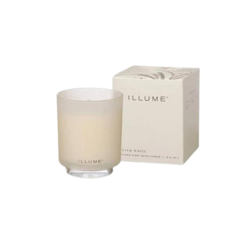 Winter White Refillable Glass Candle