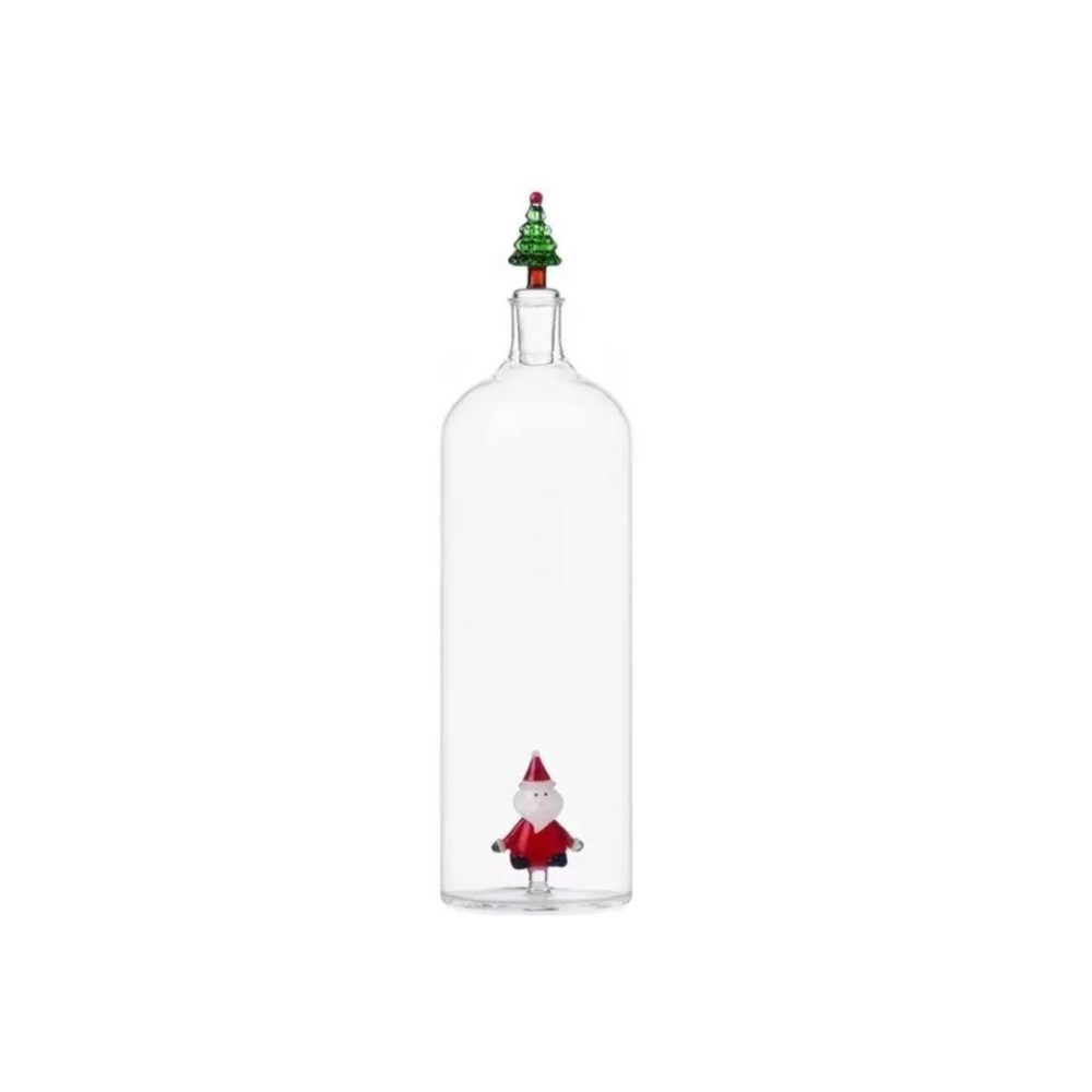 Glass Santa Bottle