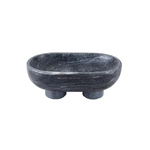 Charcoal Marble Footed Bowl