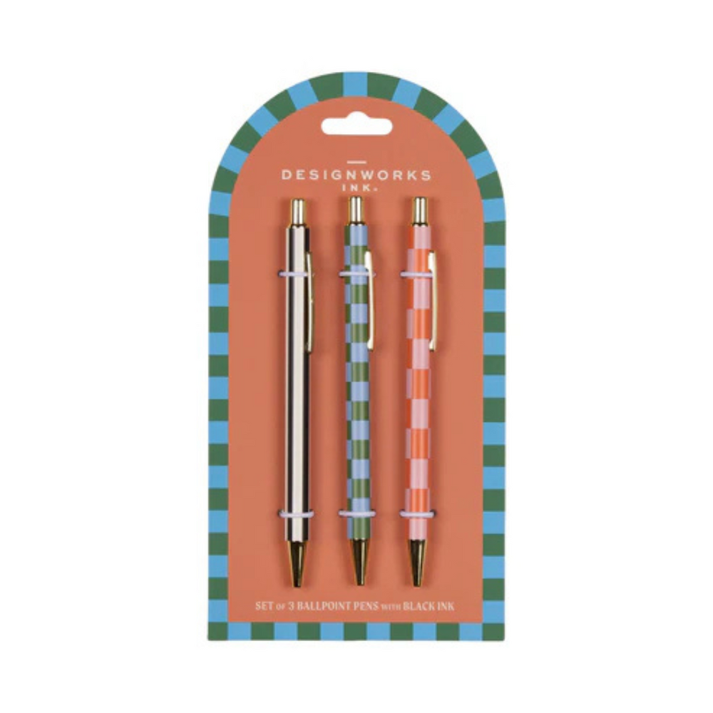 Stripes & Checks Pen Set