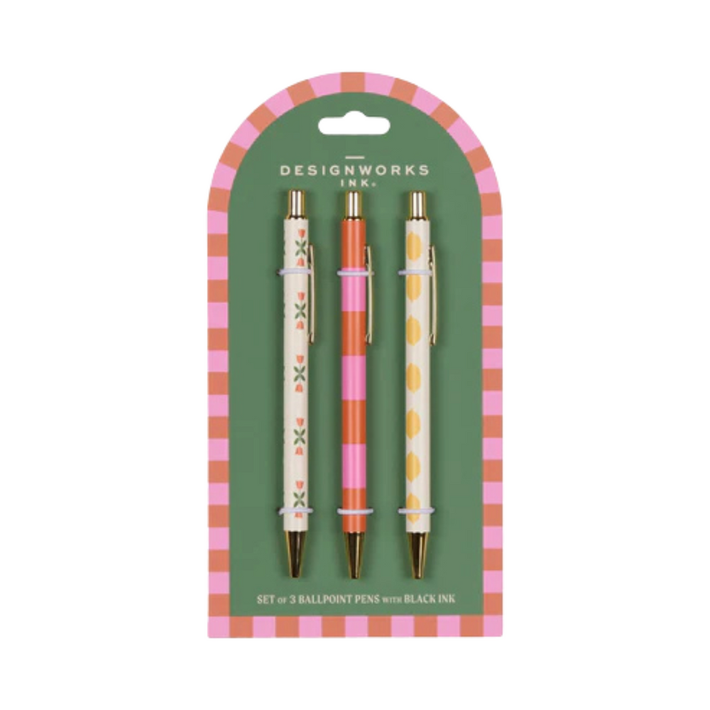 Flowers, Stripes & Lemons Pen Set