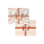 Umbrella Floral & Peach Scallops Wrapping Sheets