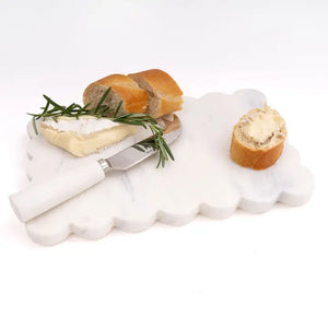 Marble Scalloped Cheese Board Set