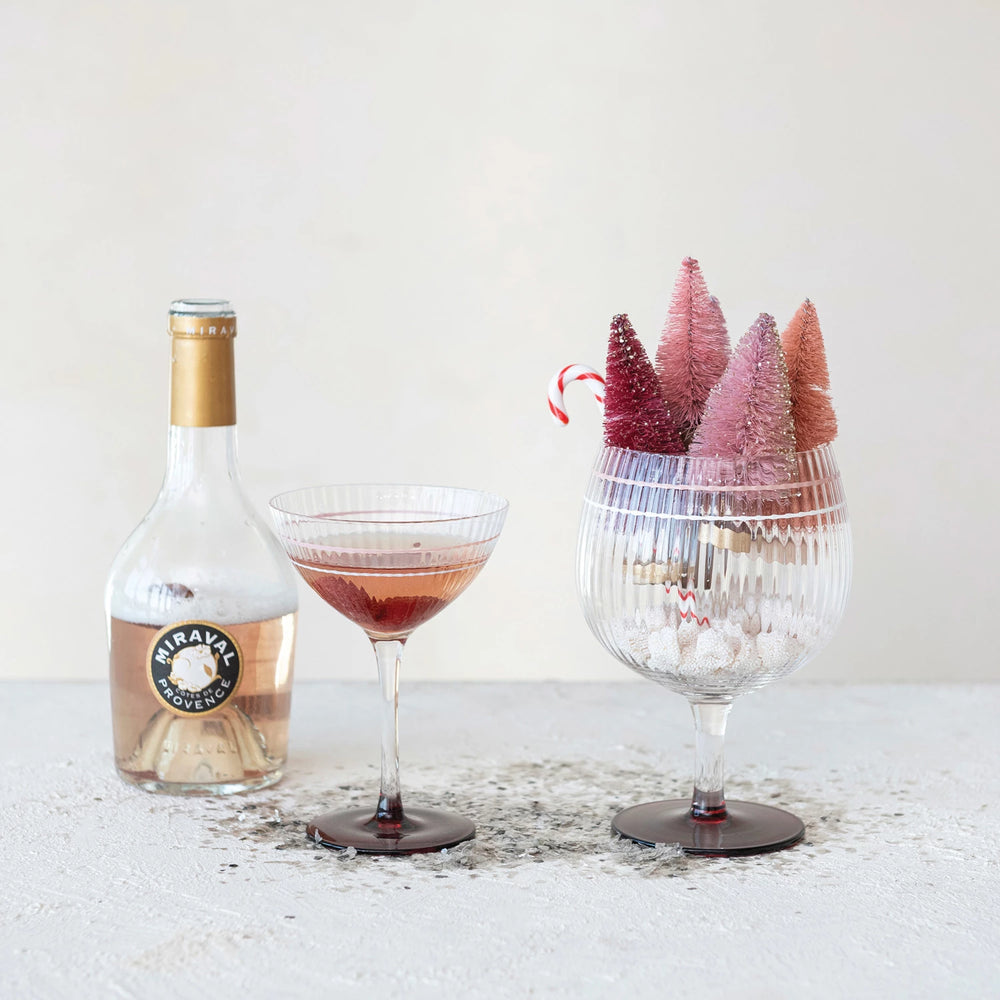 Fluted Stripe Wine Glass