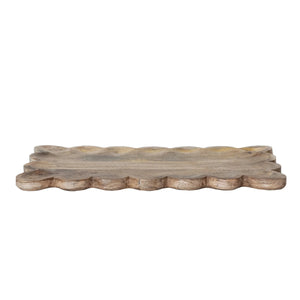 Scalloped Mango Wood Tray