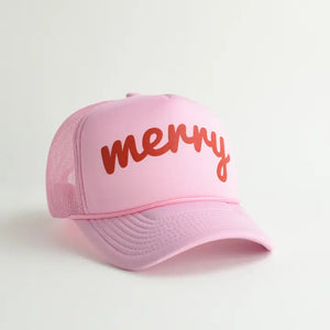 Merry Trucker Pink Hat