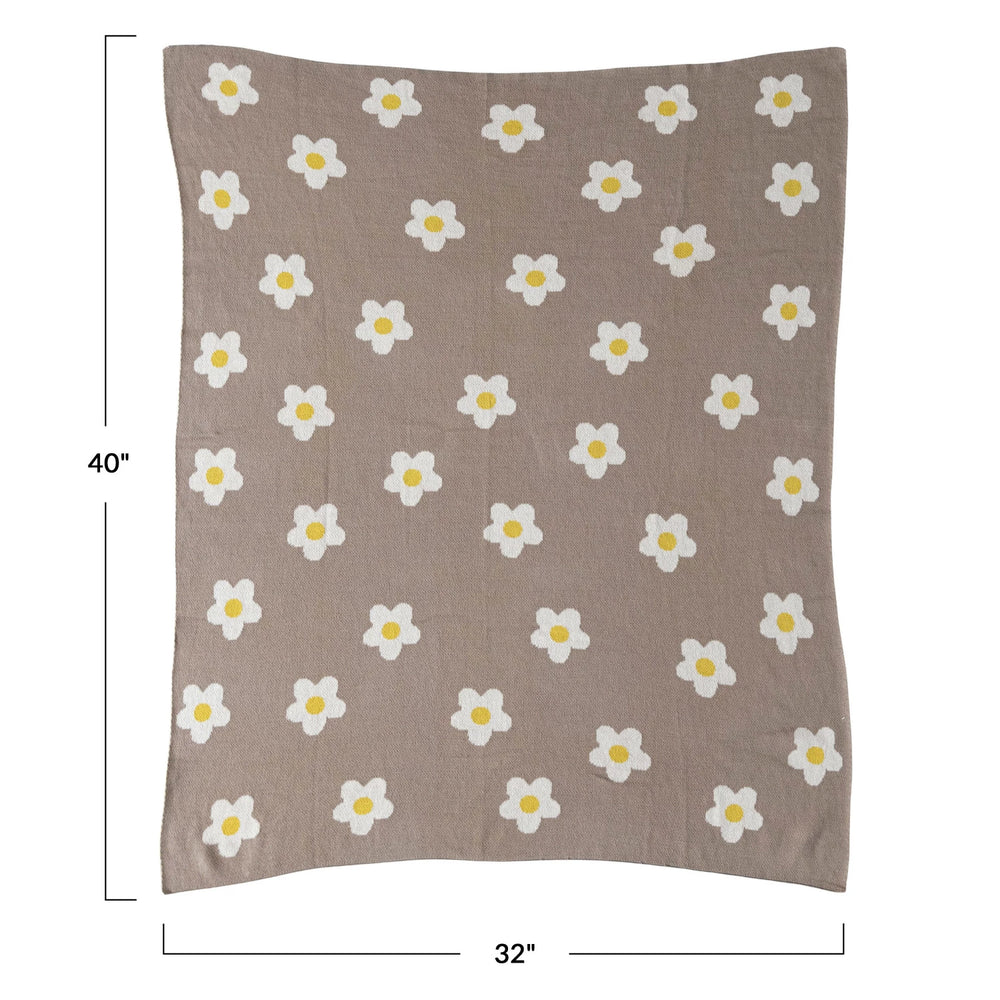 Daisy Knit Baby Blanket