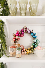 Rainbow Ornament Wreath 11"